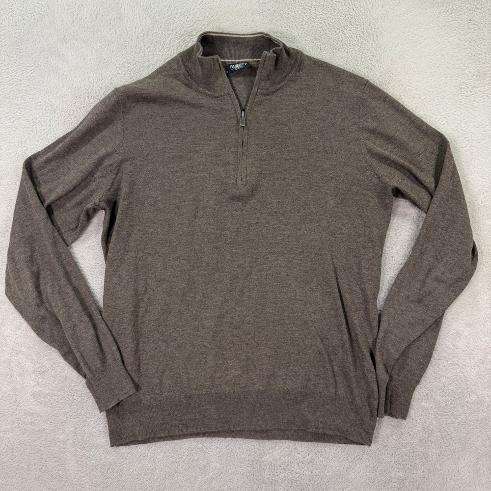 Faherty Reserve Mens Small Quarter Zip Pullover Cotton Coolmax Performance Knit
